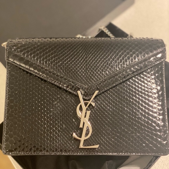 Black YSL Python Bag with silver adjustable straps - Picture 10 of 10